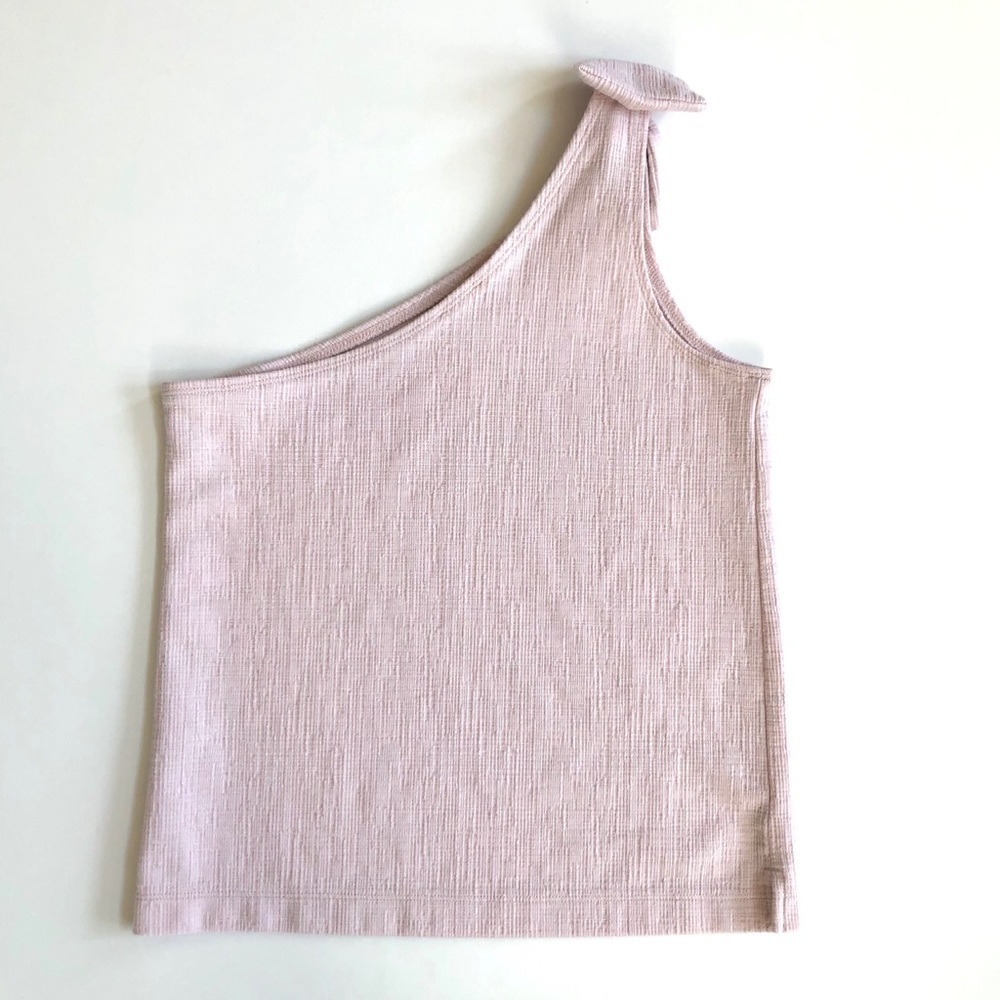 J. Crew pale pink one shoulder bow tank top - Picture 5 of 9